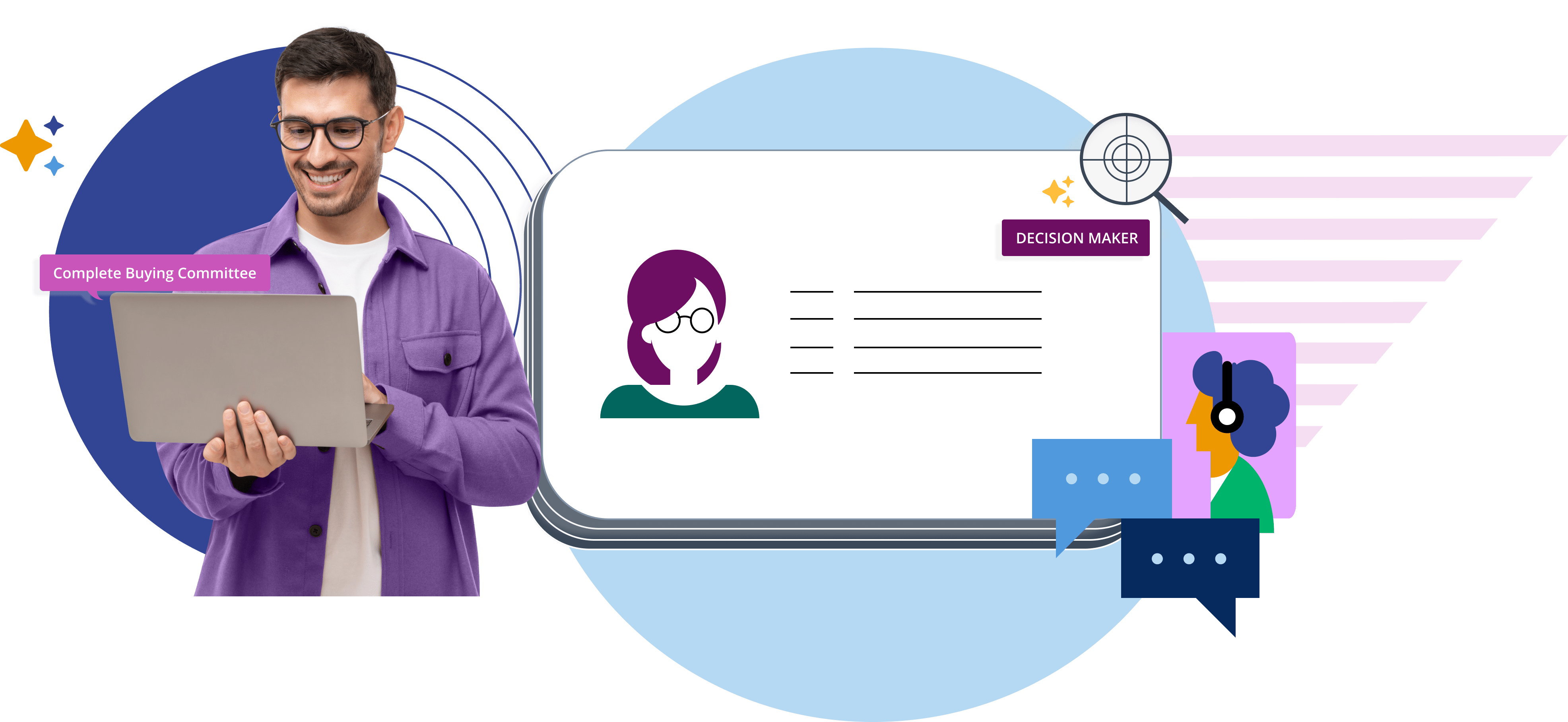 illustration collage man on laptop